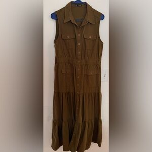 Sleeveless Olive Maxi Dress